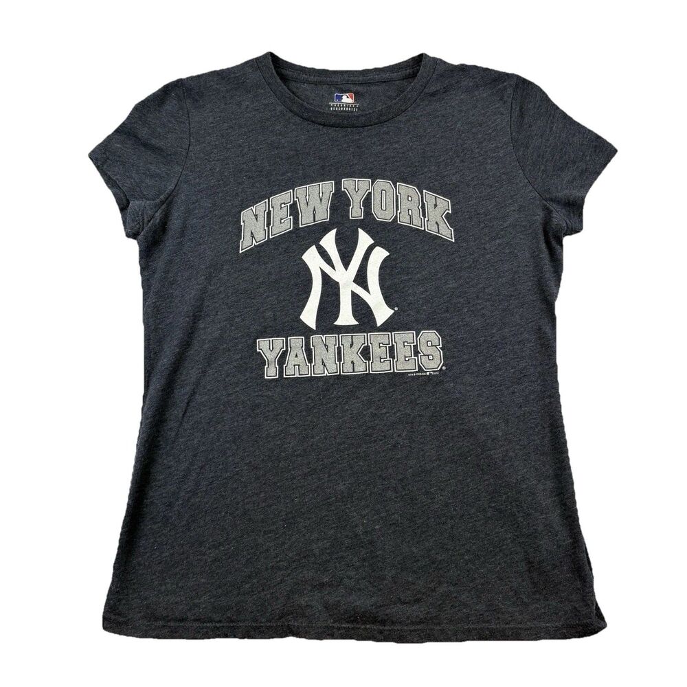 New York Yankees MLB 2011 T Shirt Womens M Heather Navy Short Sleeve